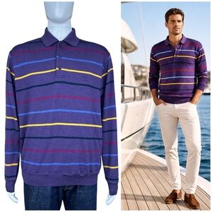 Paul & Shark Yachting Wool Striped Polo Sweater Size 2XL Preppy Nautical Costal